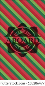 Aboard christmas colors emblem.