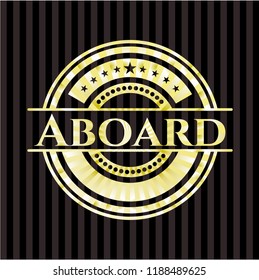 Aboard golden badge or emblem