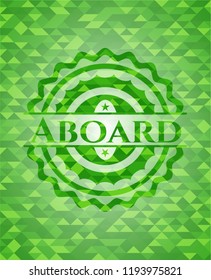 Aboard green mosaic emblem