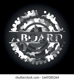 Das Emblem der grauen Tarnung an Bord. Vektorillustration Illustration.