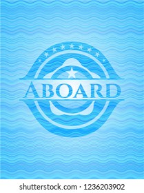 Aboard water wave representation badge.