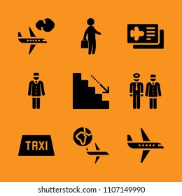 aboard, wheel, yellow and decoration icon set. Vector illustration for web and design.