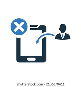 Abolir, icono de cese. Gráficos vectoriales simples modificables.