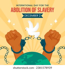 Abolition of Slavery Social Media Illustration Flat Cartoon Hand Drawn Templates Background