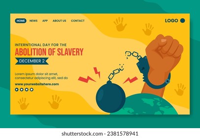Abolition of Slavery Social Media Landing Page Cartoon Hand Drawn Templates Background Illustration
