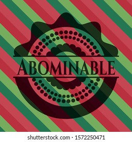 Abominable christmas badge background. Vector Illustration. Detailed.