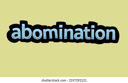 ABOMINATION writing vector design on a yellow background very simple and very cool