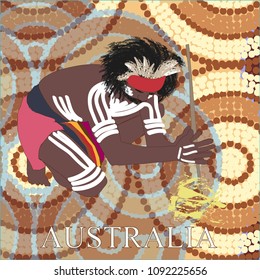 

Aborigen of Australia drawing in aboriginal style