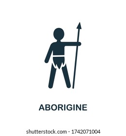 Aborigen icon from australia collection. Simple line Aborigen icon for templates, web design and infographics