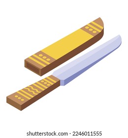 Aborigin knfie icon isometric vector. Tribal national. Native weapon