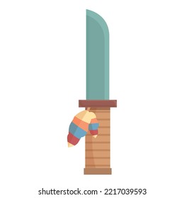 Vector de caricatura de icono del cuchillo de origen. El arte étnico. Persona africana