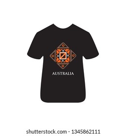 Aboriginal art of Australia in T-Shirt template