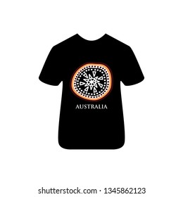 Aboriginal art of Australia in T-Shirt template