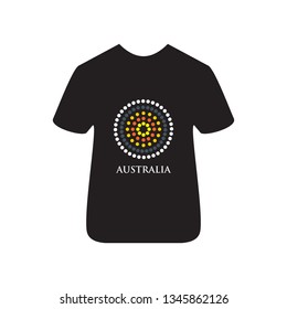 Aboriginal art of Australia in T-Shirt template