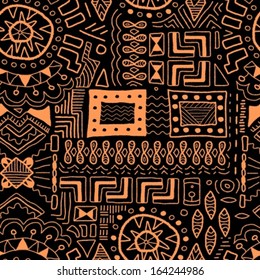 Aboriginal art background - indigenous African patterns seamless texture