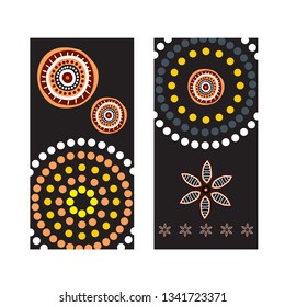 Aboriginal art background template traditional style