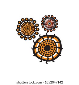 Aboriginal art dots paining icon logo design vector template