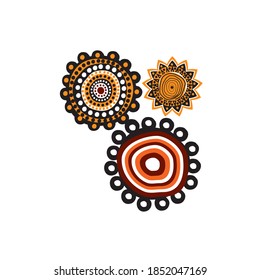 Aboriginal art dots paining icon logo design vector template