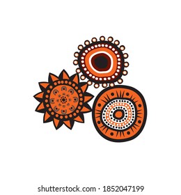 Aboriginal art dots paining icon logo design vector template