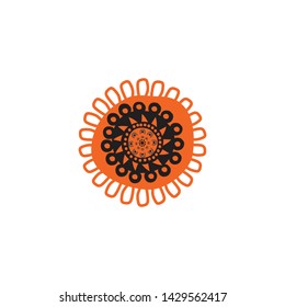 Aboriginal art dots painting icon logo design vector template