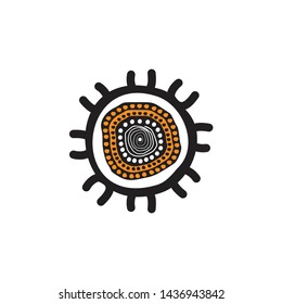 Aboriginal art dots painting icon logo design