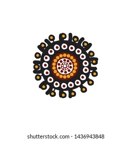 Aboriginal art dots painting icon logo design