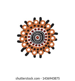 Aboriginal art dots painting icon logo design