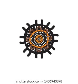 Aboriginal art dots painting icon logo design