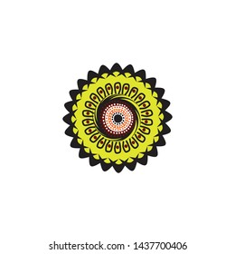 Aboriginal art dots painting icon logo design template