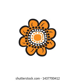 Aboriginal art dots painting icon logo design template