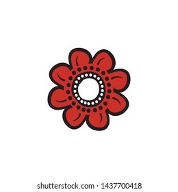 Aboriginal art dots painting icon logo design template