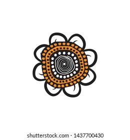 Aboriginal art dots painting icon logo design template