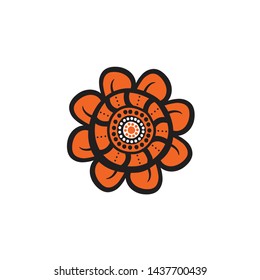 Aboriginal art dots painting icon logo design template