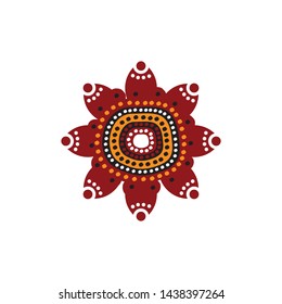 Aboriginal art dots painting icon logo design vector template