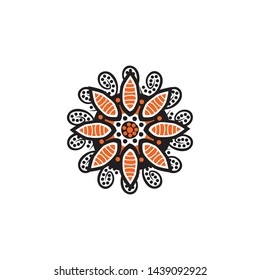 Aboriginal art dots painting icon logo design vector template