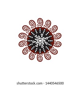Aboriginal art dots painting icon logo design vector template