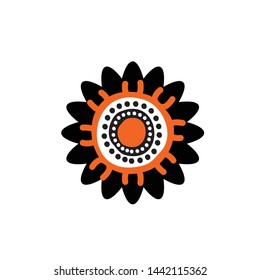 Aboriginal art dots painting icon logo design template