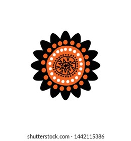 Aboriginal art dots painting icon logo design template