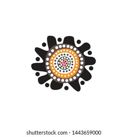 Aboriginal art dots painting icon logo design