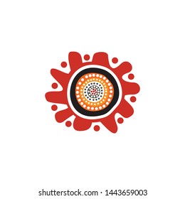 Aboriginal art dots painting icon logo design