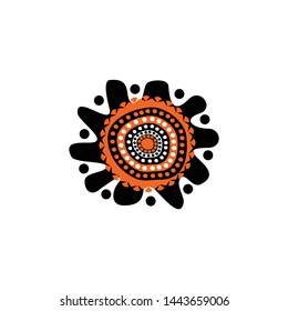 Aboriginal art dots painting icon logo design