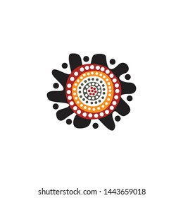Aboriginal art dots painting icon logo design