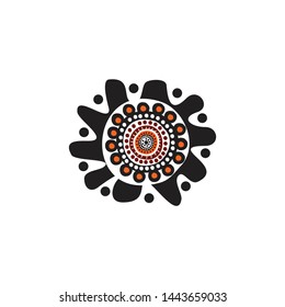 Aboriginal art dots painting icon logo design