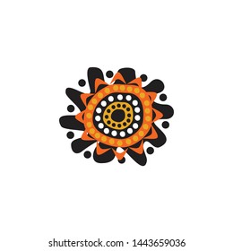 Aboriginal art dots painting icon logo design
