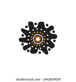 Aboriginal art dots painting icon logo design