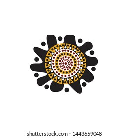 Aboriginal art dots painting icon logo design