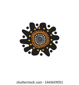 Aboriginal art dots painting icon logo design