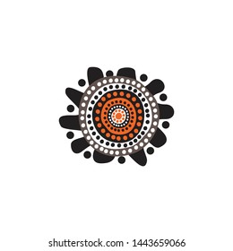 Aboriginal art dots painting icon logo design