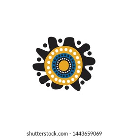 Aboriginal art dots painting icon logo design