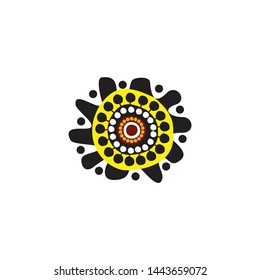 Aboriginal art dots painting icon logo design